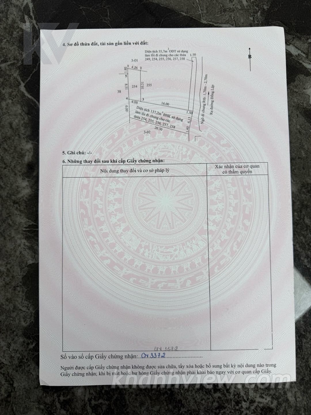 Sổ hồng và tổng thể TKI0ELOJ
