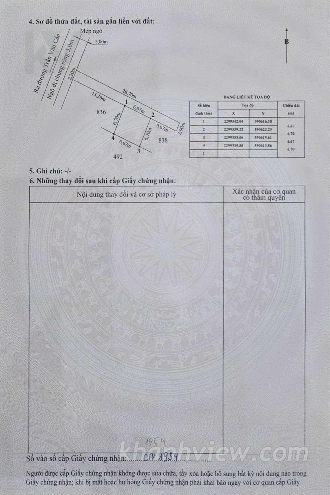 Ảnh thực tế nhà Trần Văn Cẩn