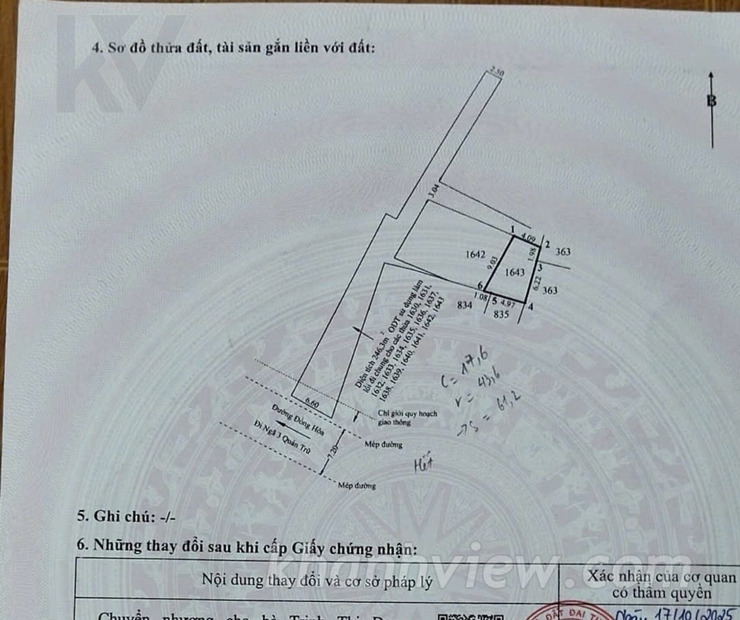 Thực tế lô đất Đồng Hòa 6